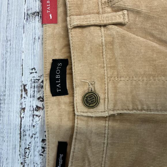 Talbots Corduroy Jegging Pants sz 14 Curvy Khaki Stretch High Waist Skinny Ankle - Picture 5 of 9